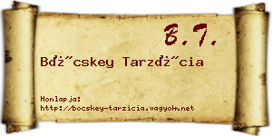 Böcskey Tarzícia névjegykártya